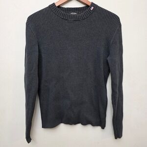 Ralph Lauren‎ Polo Jeans Company Gray Ribbed Cotton Sweater L/G Flag Y2K
